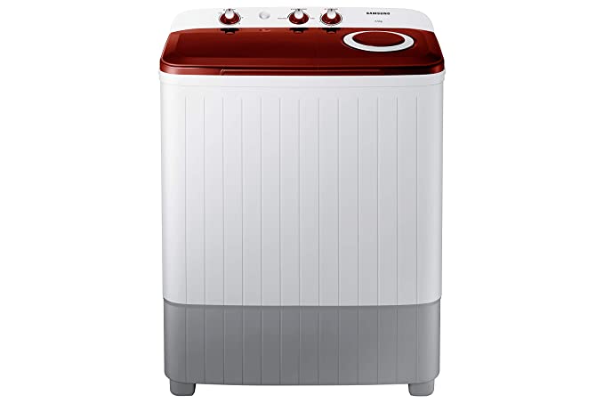 Samsung 6.5 Kg Semi-Automatic 5 Star Top Loading Washing Machine (WT65R2000HR/TL, Light Grey, Eve Flower Wine (Opaque), Double Storm Pulsator)