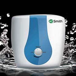 AO Smith SDS-025 Storage 25 Litre Vertical Water Heater (Geyser) White Body Blue Panel 4 Star