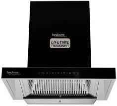 Hindware Alicia Plus 60 Cm wall mounted chimney for kitchen, Auto Clean With Motion Sensor Control Black Hood 1200 M3/Hr