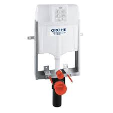 Grohe White Plastic Dual Flush Half Frame Concealed Tank with plate
