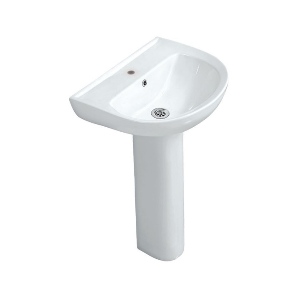 Jaquar Wall Hung Basin with full pedestal FLS-WHT-5801 +FLS-WHT-5301