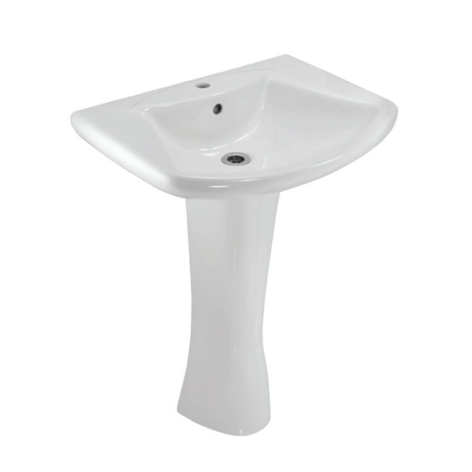 Jaquar Wall Hung Basin with full pedestal LYS-WHT-38801 + LYS-WHT-38301
