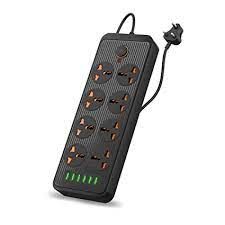 Portronics Power Plate 7 with 6 USB Port + 8 Power Sockets Smart Electric Universal Extension Board Multi Plug (POR 1473)