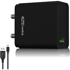 Portronics Adapto ONE  3A Fast Charging Adapter with 1M Type-C Cable ( POR-1103)