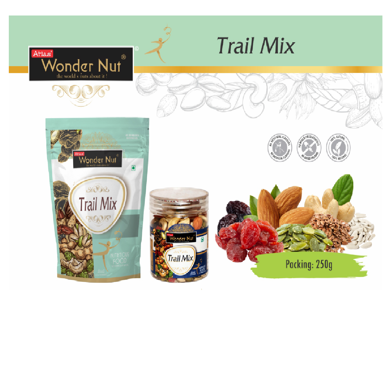 ATLAS  WONDER NUTS Trail mix dry fruits 250g