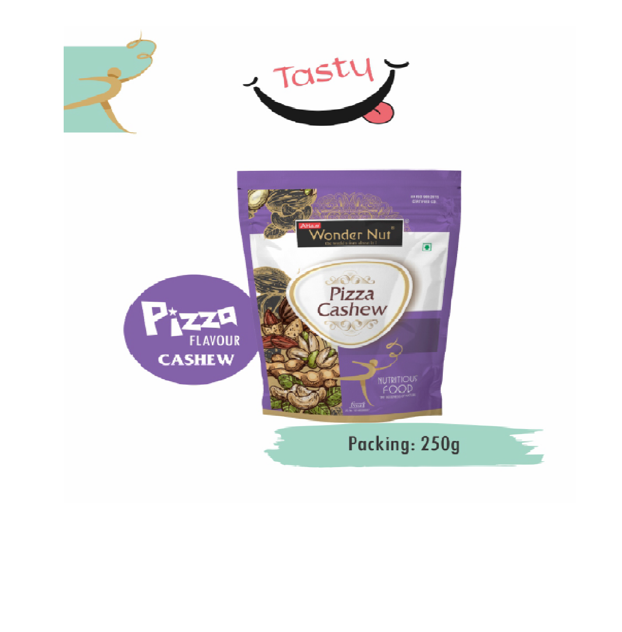 ATLAS WONDER NUT Pizza Flavour - Cashews (250 g)