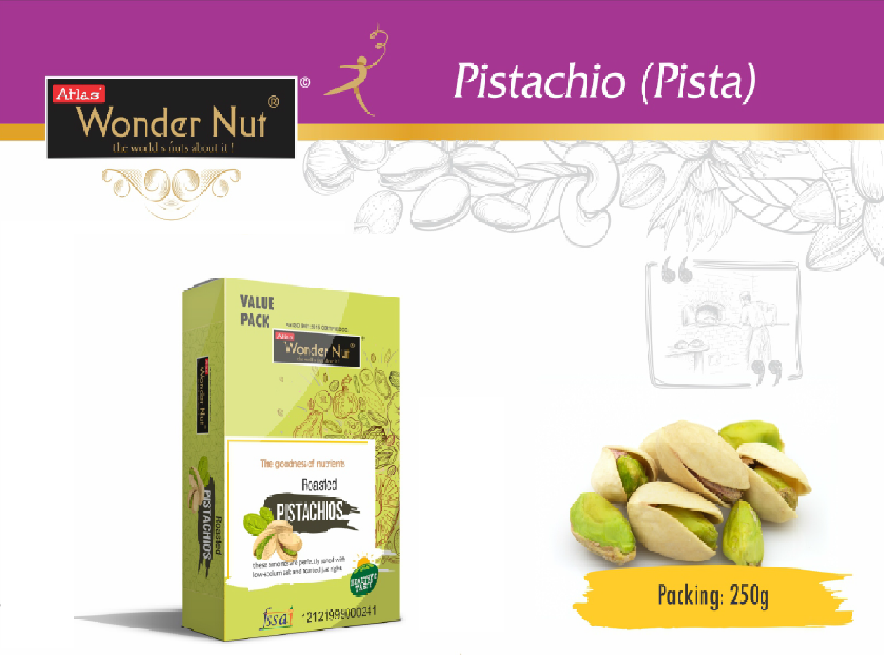 ATLAS WONDER NUTS Roasted Pista/Pistachios 250gm