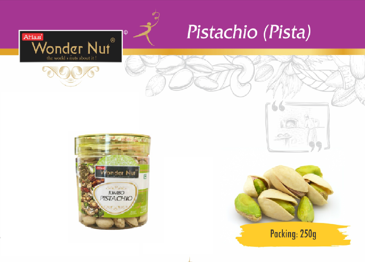 ATLAS  WONDER NUT ROSTED PISTACHIOS JAR (250gm)