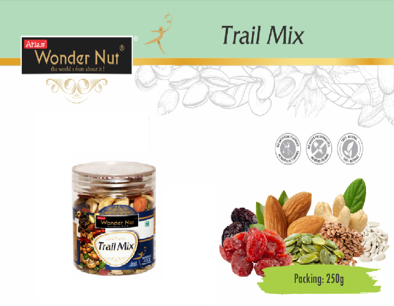 ATLAS  WONDER NUT Trail Mix Jar (250 gm)