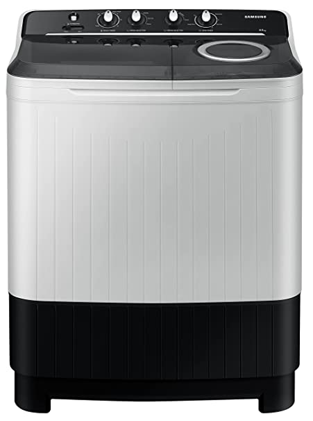 Samsung 8.5 kg 5 Star Semi-Automatic Top Loading Washing Machine (WT85B4200GG/TL), Light Grey, Air turbo drying