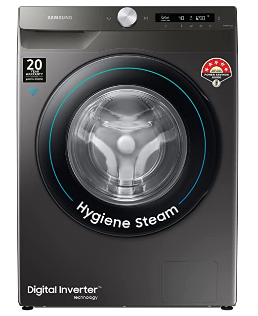 Samsung 7 Kg 5 Star AI Control & Wi-Fi, Fully-Automatic Front Loading Washing Machine (WW70T502NAN1TL) Inox, Digital Inverter)