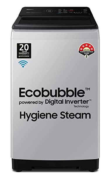 SAMSUNG 7 kg WiFi Enabled Inverter 5 Star with Hygiene Steam & Ecobubble Technology  washing machine  (WA70BG4582BYTL)