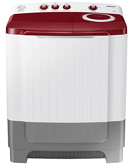 SAMSUNG 8 kg 5 Star Hexa Storm Pulsator Semi Automatic Top Load washing machine White, Grey (WT80R4000RG/TL)