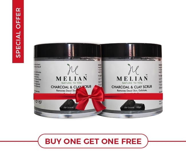 Melian Charcoal & Clay Scrub 100gm (1+1 PACK OF 2)