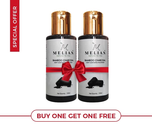 Melian naturals Gentle Foaming, Moisturizing Facewash (Charcoal) 100ml (1+1 PACK OF 2)