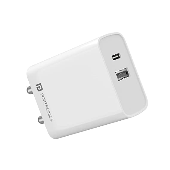 Portronics Adapto 70 33W Fast Charger Adapter with Dual Output (POR 1832)