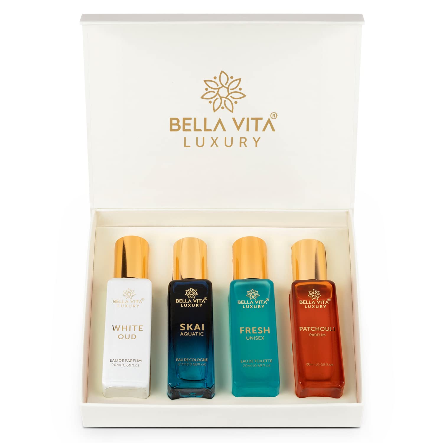 Bella Vita Luxury Unisex Eau De Parfum Gift Set 4x20 ML for Men & Women