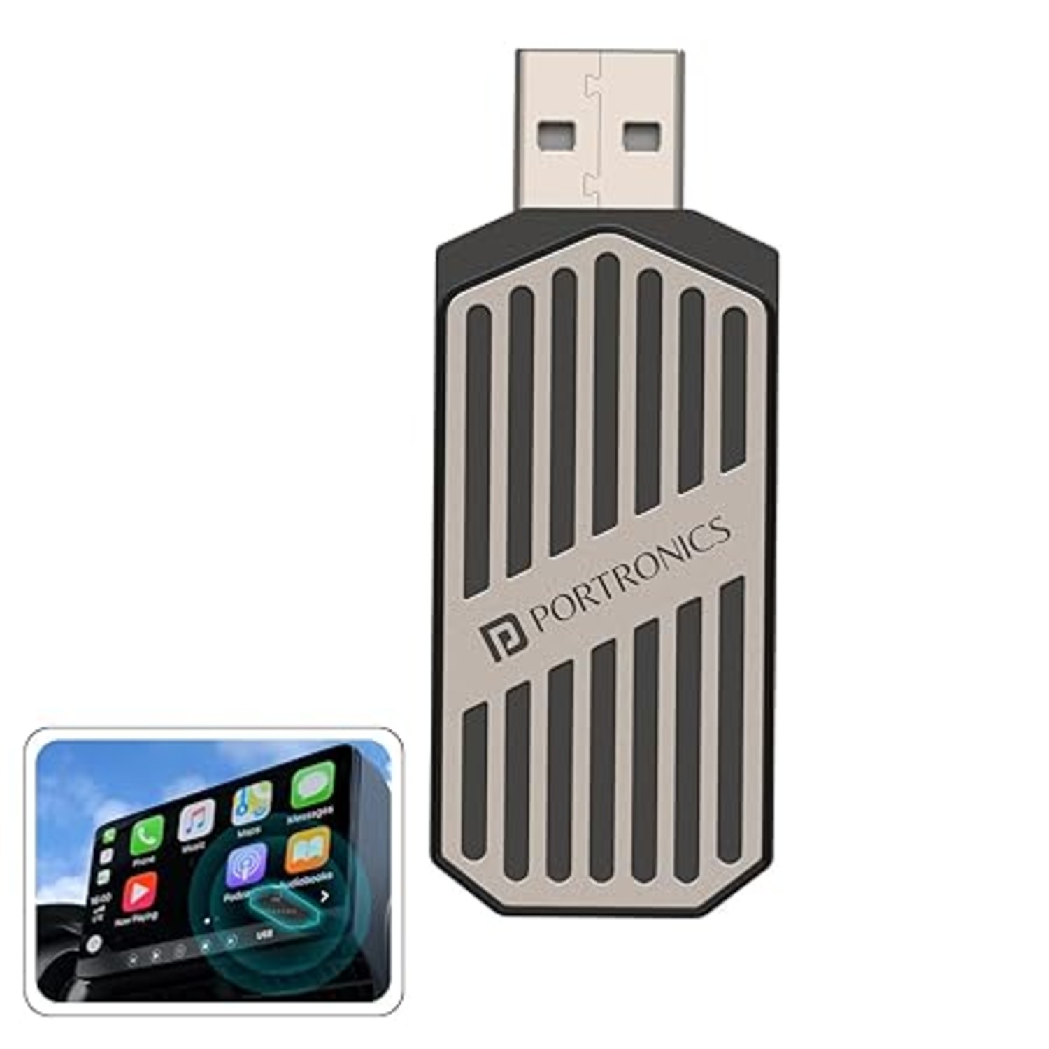 Portronics Tune, 2-in-1 Wireless Car Receiver (‎POR-2759)