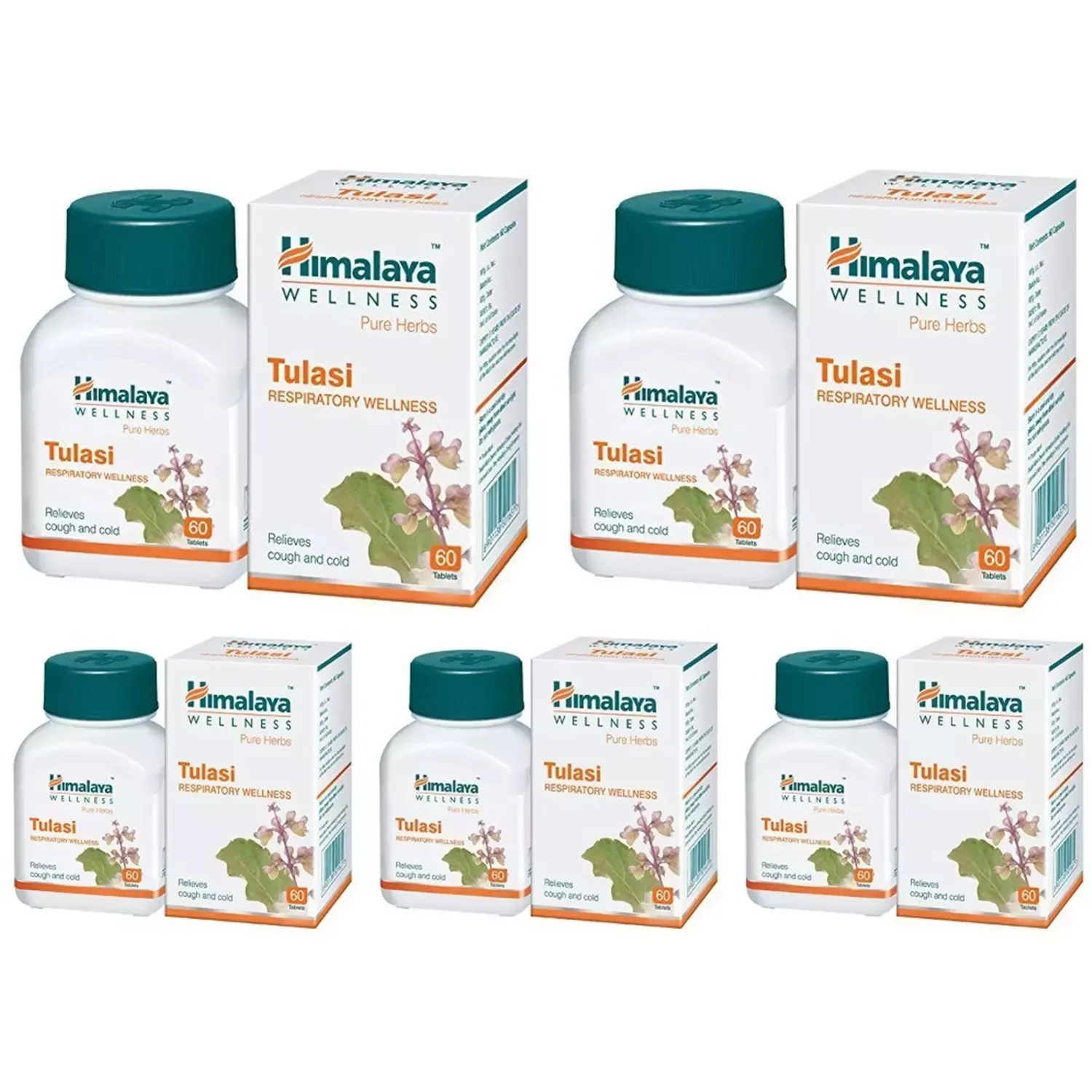 Himalaya Pack of 5 Tulasi Tablets Relieve Cough and Cold
