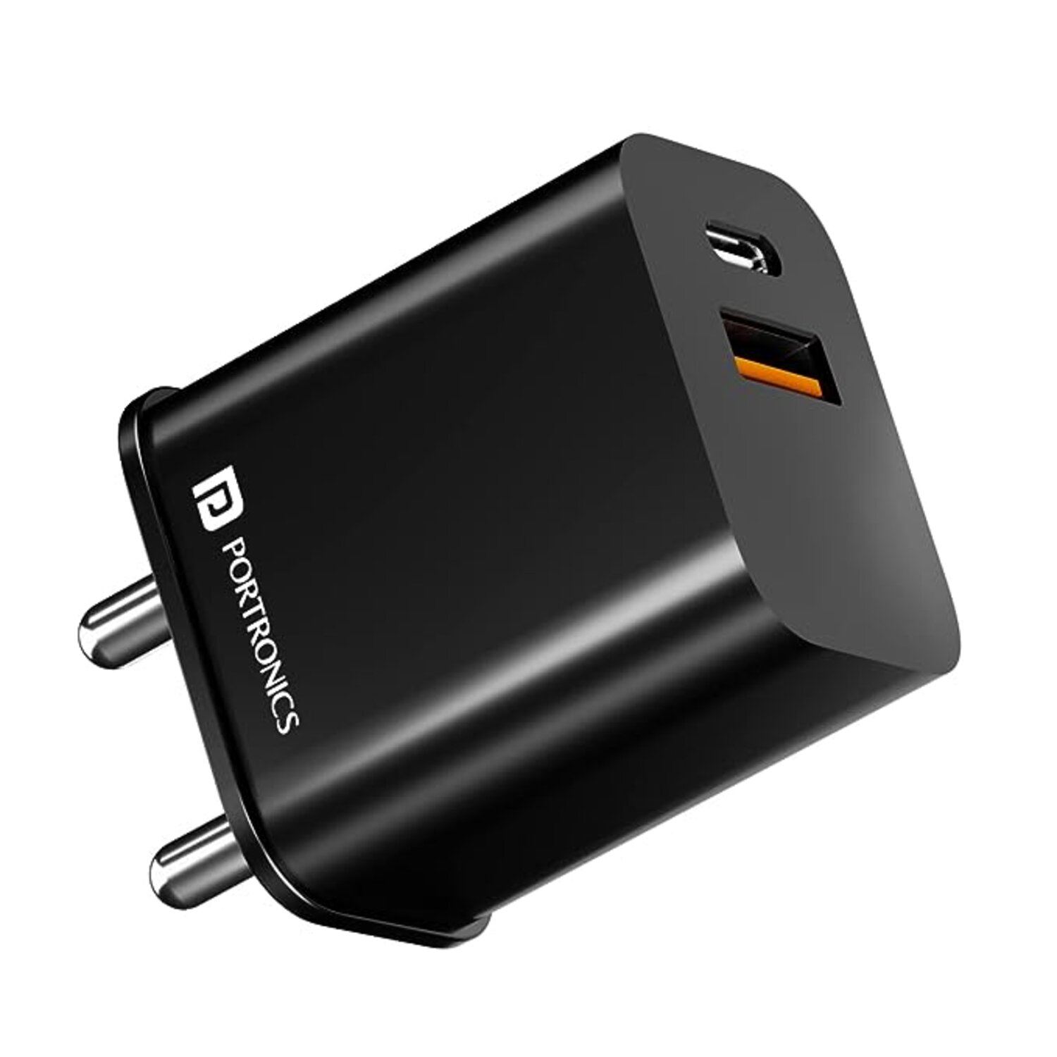 Portronics Adapto 20B 20W PD Charger with Fast Charging, Dual Ports Type C & USB A Ports( POR 1023)