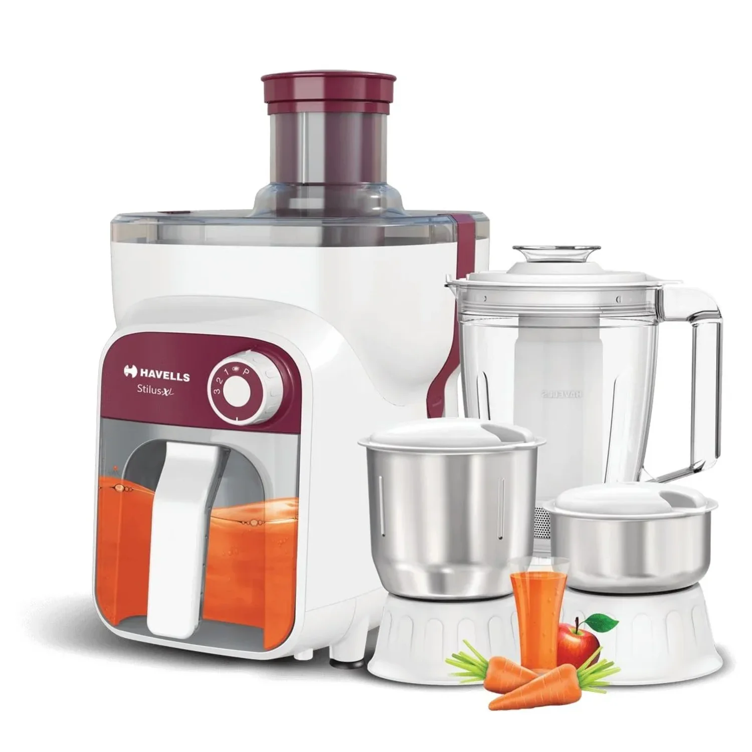 HAVELLS Stilus XL 500 W Juicer Mixer Grinder With 4 jars (GHFJMCZH050)