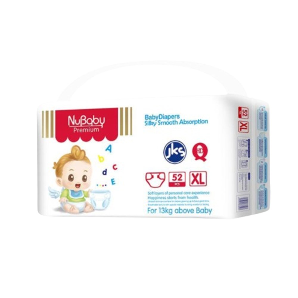 Nubaby  Premium Baby Diaper (XL), 52 Count