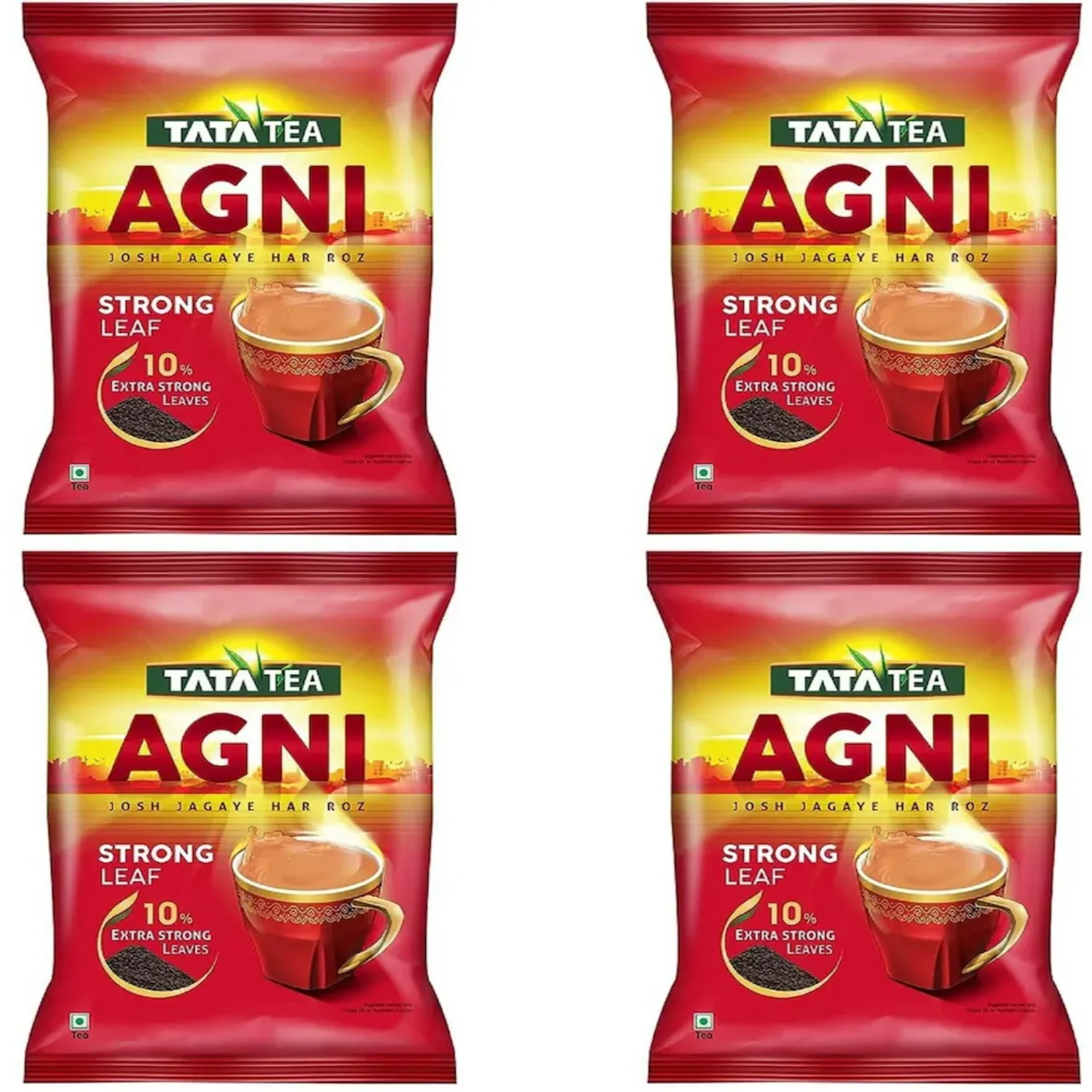 Tata Tea Agni Pack of 4 Strong Leaf Black Tea Pouch