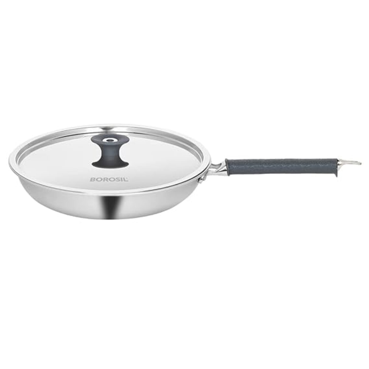 Borosil Cookfresh Tri-ply Stainless Fry Pan with Lid , 1.9 L