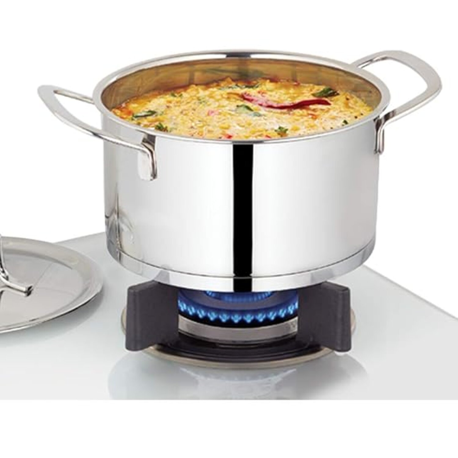 Borosil Stainless Steel Casserole, Impact Bonded Tri-Ply Bottom with lid