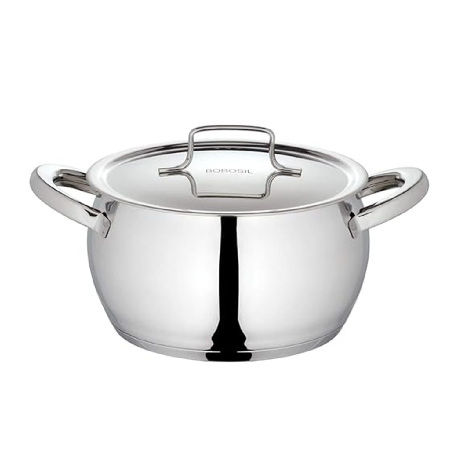 Borosil Stainless Steel Handi Casserole With Lid , 2.1 lt