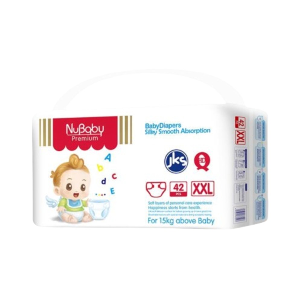 Nubaby Premium Baby Diaper (XXL), 42 Count, above 15kg With 5 in 1 Comfort