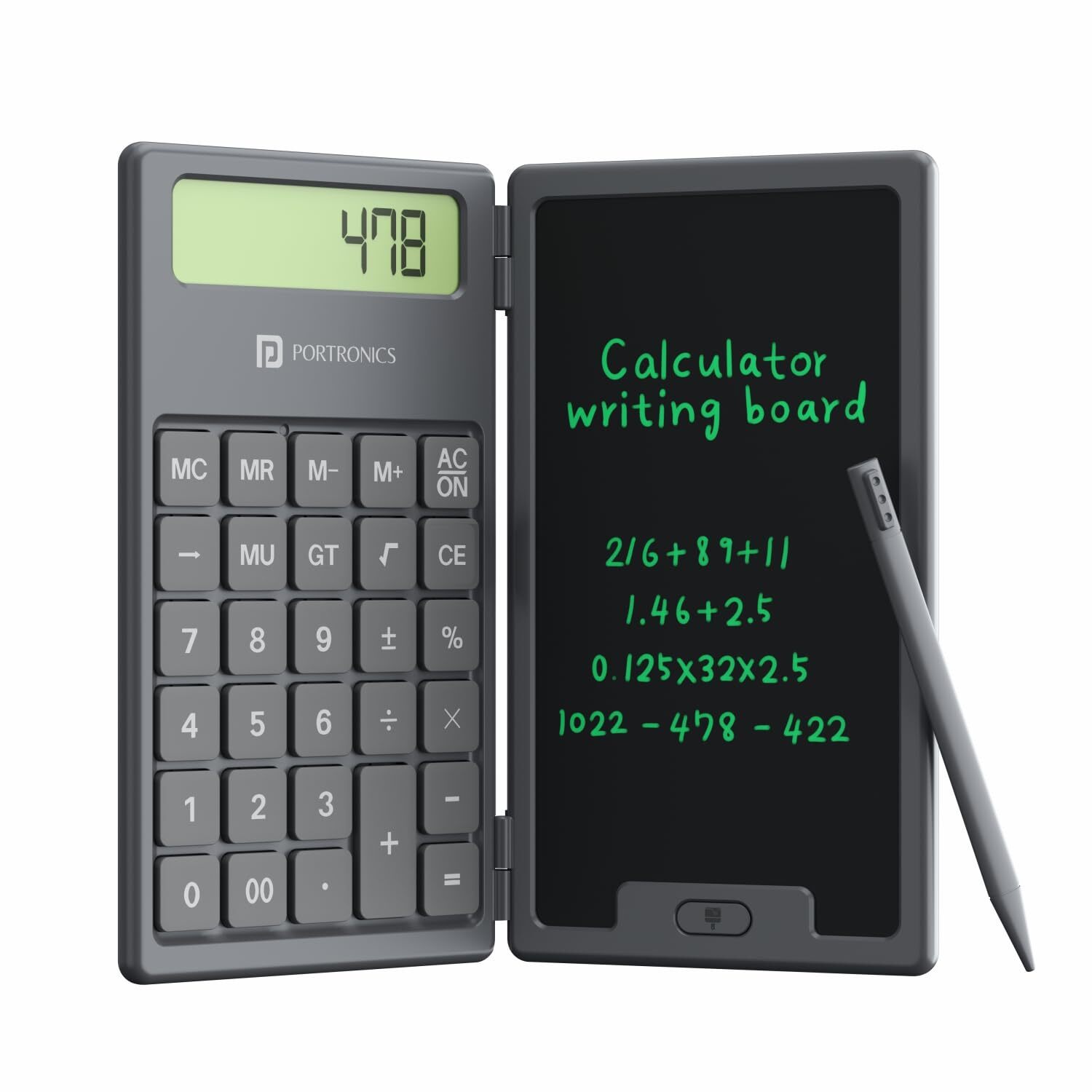 Portronics Ruffpad Calc 2-in-1 Calculator & LCD Writing Pad with 6.5 Inches Tablet (POR 1975)