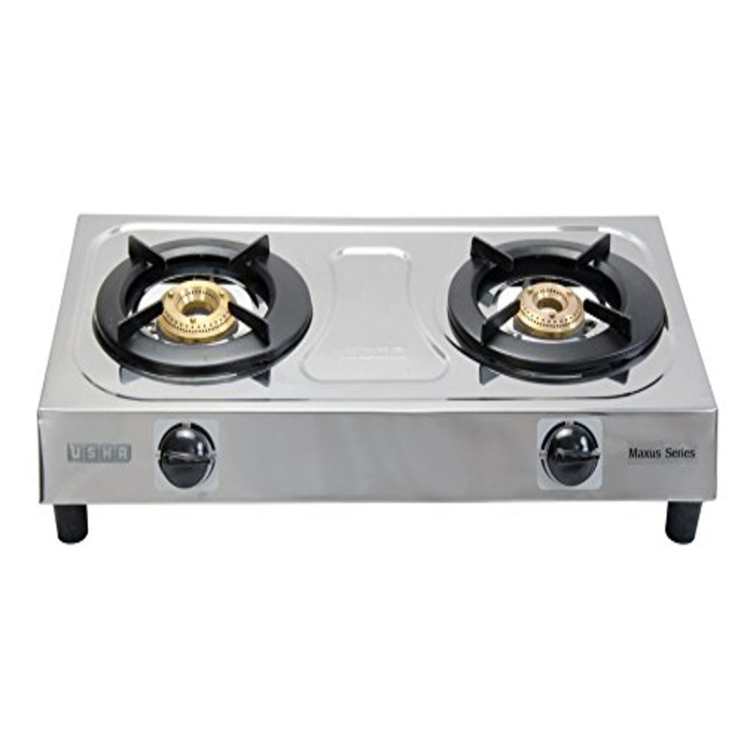 USHA Maxus Gs2 001 Stainless Steel Brass 2 Burners Cooktop