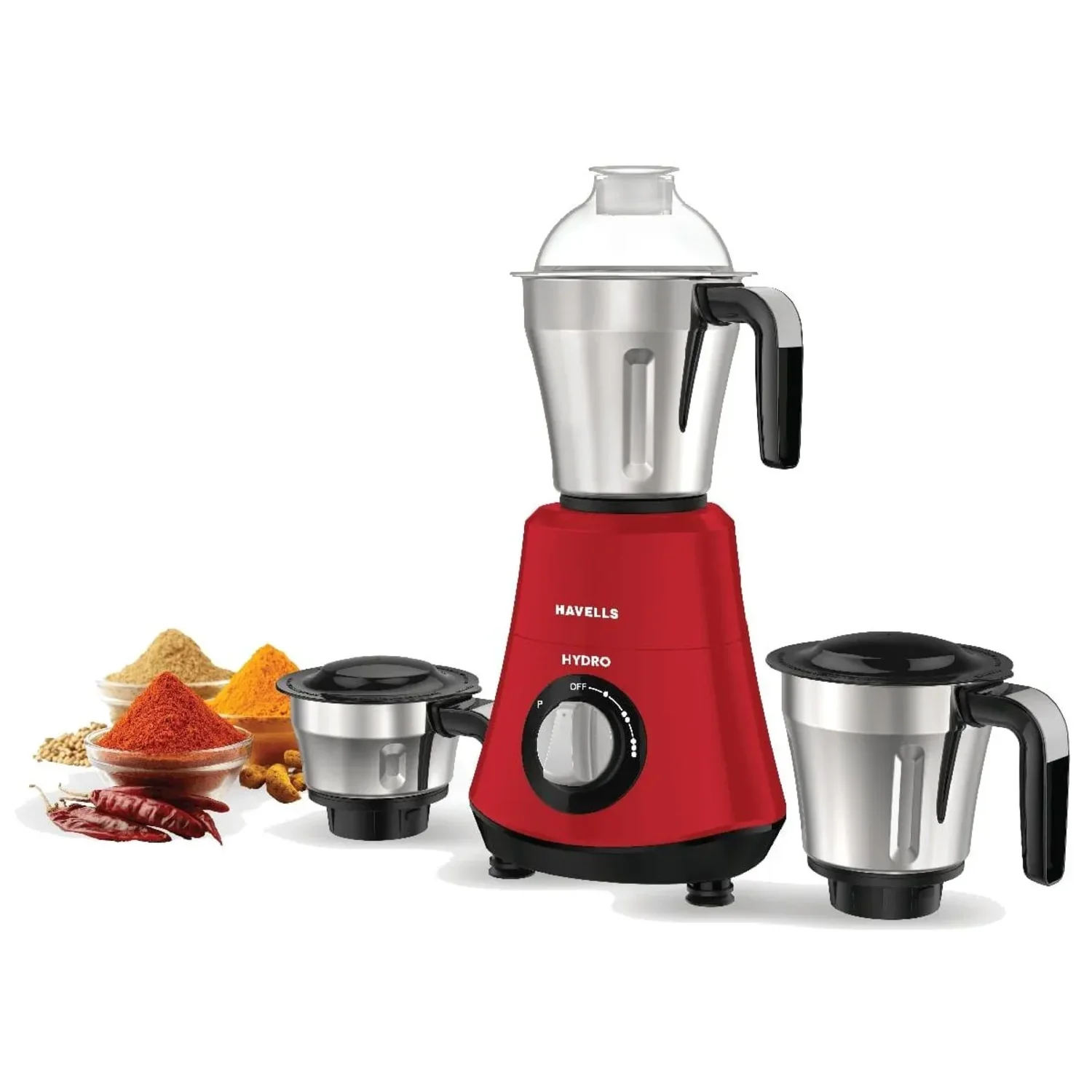 HAVELLS HYDRO 750 W Mixer Grinder with 3 jars  (GHFMGDRR075)