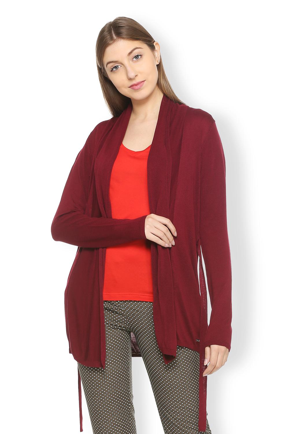 Van Heusen Maroon Shrug VWSWFRGFJ16779