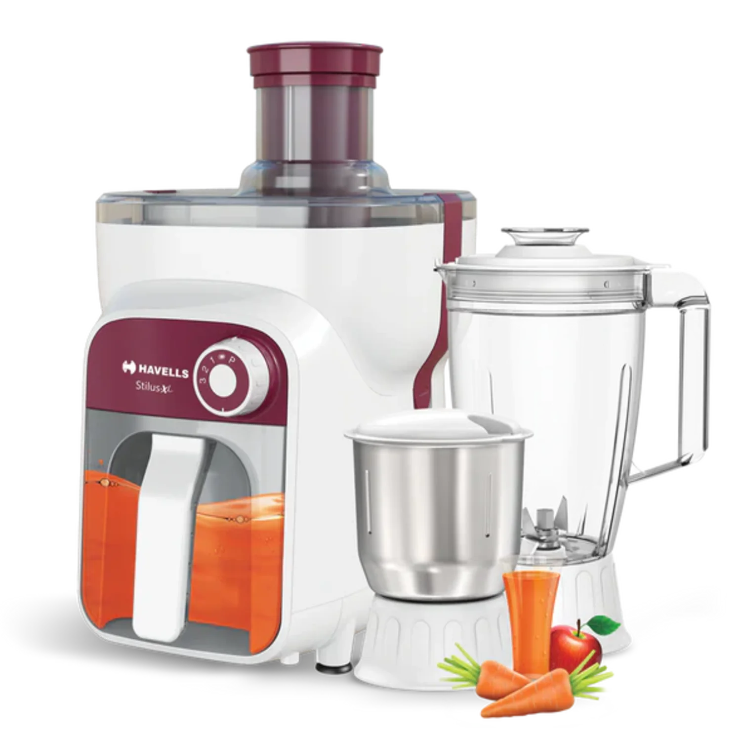 Havells Stilus Xl 3 Jar 500 Watts Juicer Mixer Grinder  (GHFJMCFH050)