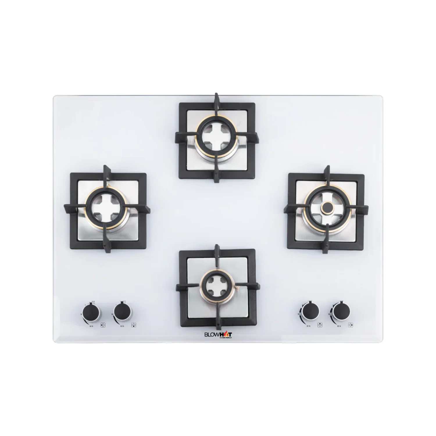BLOWHOT Majesty 4B  white  4 Heavy Brass Burners, Auto Ignition Hob