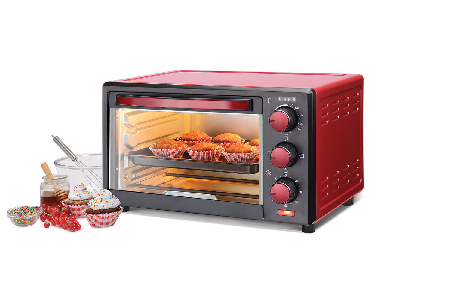 Usha  16 Liters Oven Toaster Grill with 5 Accessories,1200 Watts (3716)