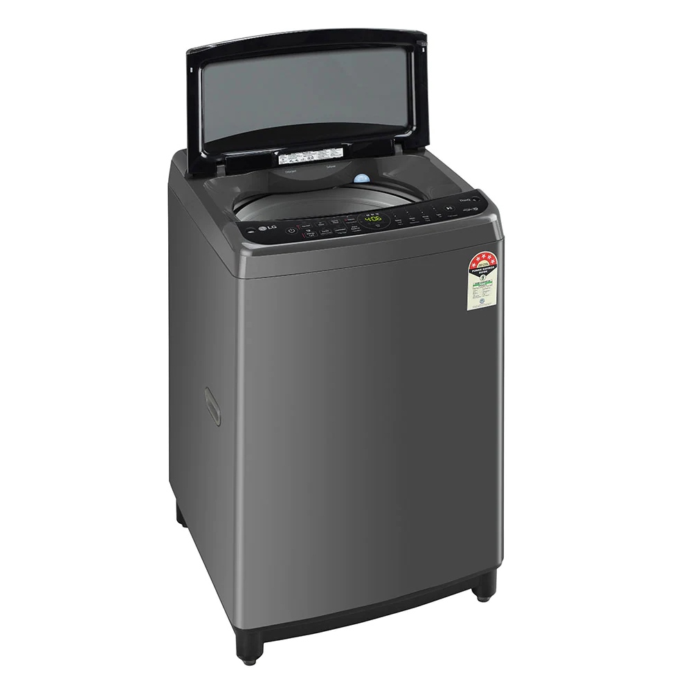 LG 9 Kg 5 Star Inverter Fully-Automatic Top Load Washing Machine (THD09SWM), Middle Free , AIDD Technology)