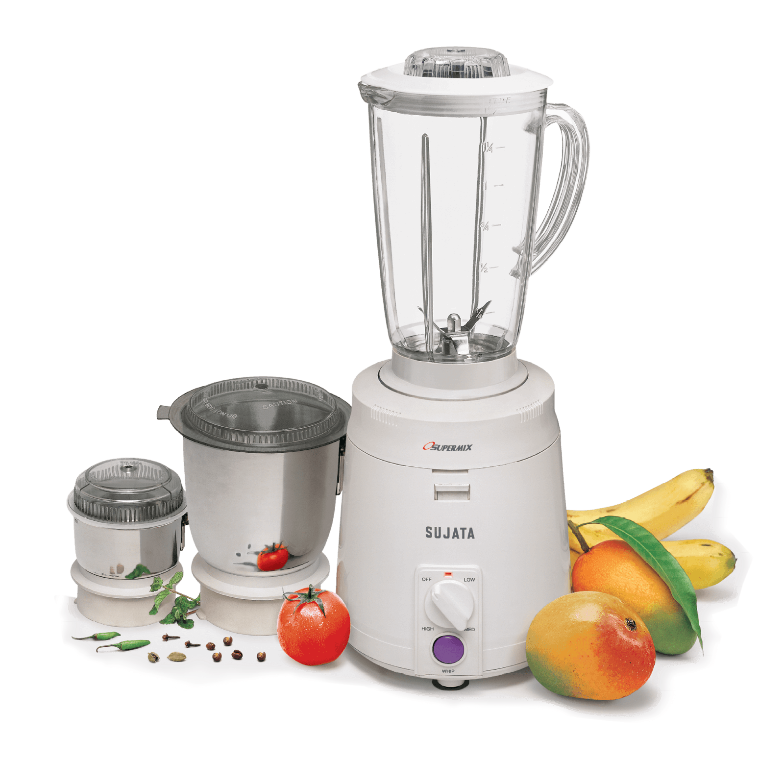 Sujata Supermix, Mixer Grinder, 900 Watts, 3 Jars