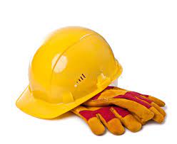 Safety gloves and helmet